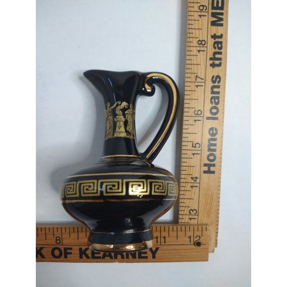 Vintage Cobalt Blue & Gold Vase Handmade In Greece W/ 24 K Gold - Picture 2 of 8